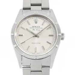 ROLEX AIR KING 14010 SILVER BAR P NUMBER SECOND HAND MENS