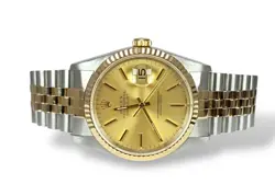 ROLEX DATEJUST 36 - 16233 - STEEL & GOLD - 1991 - BATON DIAL - BOX AND PAPERS