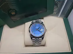ROLEX DATEJUST 126334 AZURRO ROMAN BLUE JUBILEE BRACELET 41MM