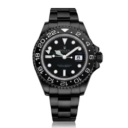 ROLEX GMT-MASTER II BLACK PVD/DLC COATED STAINLESS STEEL WATCH 116710LN