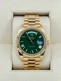2024 ROLEX DAY-DATE 40MM 228238 PRESIDENTIAL GREEN DIAL