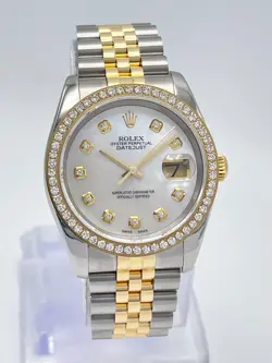 ROLEX DATEJUST 116233 36MM PEARL MOP DIAMOND DIAL & DIAMOND BEZEL JUBILEE PAPERS