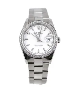 ROLEX OYSTER PERPETUAL DIAMOND STAINLESS STEEL WATCH 15200