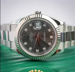 ROLEX DATEJUST 41MM, GRAY DIAMOND DIAL, OYSTER 126334-0005 MINT 2023+