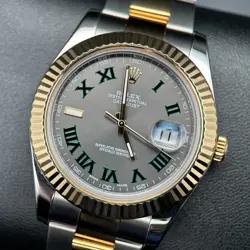 ROLEX DATEJUST 116333 TWO TONE OYSTER WIMBLEDON DIAL 41MM WATCH - 2015