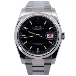 ROLEX DATEJUST 36MM BLACK DIAL WATCH 116200