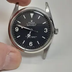 ROLEX EXPLORER 36 MM STEEL AUTOMATIC HEAD ONLY WATCH 1018 CIRCA 1967
