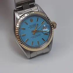 ROLEX LADIES DATEJUST 26 MM TWO TONE BLUE TURQUOISE OYSTER WATCH 6917 CIRCA 1979