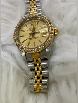 ROLEX DATEJUST WOMEN’S 26MM SS/18K GOLD WATCH DIAMOND BEZEL BOX PAPERS