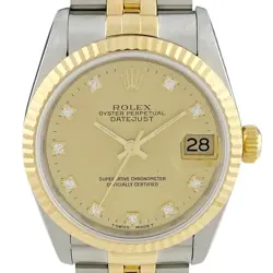 ROLEX DATEJUST 10P DIAMOND 68273G BOYS USED BUYS-0