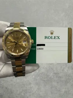 ROLEX DATEJUST 41 126333 WITH CARD 18K YELLOW GOLD STAINLESS STEEL 41MM OYSTER