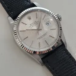 ROLEX DATEJUST 16014 36MM 18K GOLD SS TAPESTRY DIAL MENS AUTOMATIC 1980S RA516