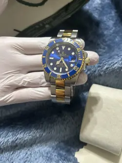 ROLEX 116613LB TWO TONE SUBMARINER BLUESY BLUE DIAL OYSTER STRAP WATCH COMPLETE