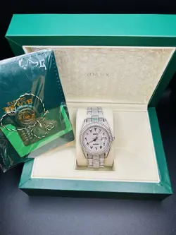 ROLEX MEN'S DATEJUST OYSTER 36MM ICED OUT INCLUDES BOX AND CERTIFICATION PAPERS