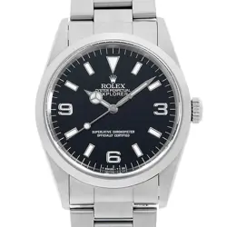 ROLEX EXPLORER I 14270 BLACK SINGLE BUCKLE X NUMBER SECOND HAND MENS