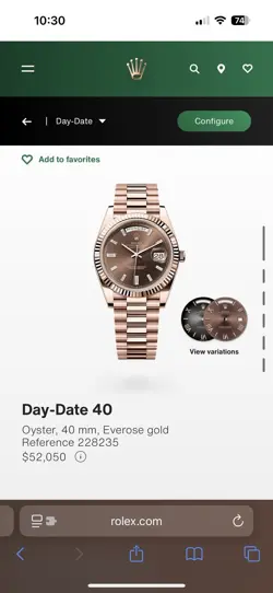 ROLEX DAY-DATE 40 CHOCOLATE DIAMOND BAGUETTE ROSE FLUTED 40MM 228235 PRESIDENT