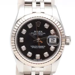 ROLEX DATEJUST 10P DIAMOND RANDOM NUMBER 179174G LADIES WATCH FROM JAPAN G0614