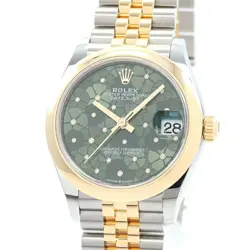 ROLEX DATEJUST 31 OLIVE GREEN FLORAL MOTIF DIAL M278243-0032 #014