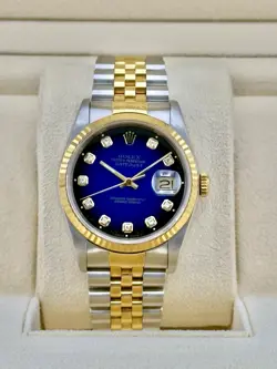 ROLEX DATEJUST 16233 FACTORY BLUE VIGNETTE WATCH ONLY