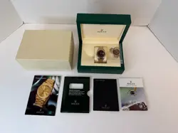 ROLEX MENS DATEJUST 16233 18K YELLOW GOLD, SS 2-TONE BLACK ROMAN DIAL 36MM WATCH