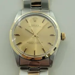 ROLEX OYSTER PERPETUAL 1002 34MM MENS 14K SS AUTOMATIC 1960S ALL ORIGINAL RA5470