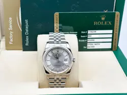 ROLEX DATEJUST 116234 SILVER CONCENTRIC DIAL STAINLESS STEEL BOX PAPER 2011