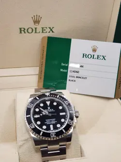ROLEX SUBMARINER 114060 40MM CERAMIC BEZEL BOX & CARD!
