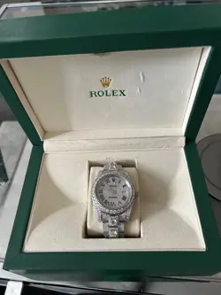 ROLEX MEN'S DATEJUST 16234 SILVER DIAL 18K WHITE GOLD STAINLESS STEEL WATCH