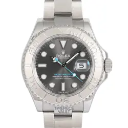 Rolex Yacht-Master 40mm 116622 Rhodium Slate Dial Platinum Bezel Steel Watch-B&P