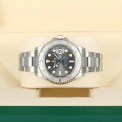 Rolex Yacht-Master 40mm 116622 Rhodium Slate Dial Platinum Bezel Steel Watch-B&P