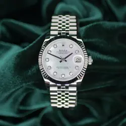 ROLEX DATEJUST MOTHER OF PEARL FLUTED BEZEL JUBILEE STEEL MINT FULL SET 278274