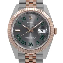 ROLEX DATEJUST 41 126331 SLATE (GREY) GREEN ROMAN 5 ROW JUBILEE BRACELET RAN...