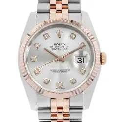 ROLEX DATEJUST 10P DIAMOND 116231G SILVER RANDOM NUMBER SECOND HAND MENS