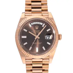 ROLEX DAY-DATE 40 228235A CHOCOLATE BROWN/DIAMOND WATCH 671342