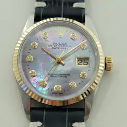 ROLEX 16013 DATEJUST 36MM 18K SS MENS DIAMOND MOP DIAL AUTOMATIC 1980S RA554B