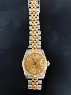 Womens Rolex 26MM Datejust SS/Yellow Gold Jubilee 1.5 CTW Diamonds Bezel Watch
