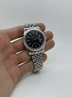 ROLEX DATEJUST 41MM JUBILEE BRACELET FLUTED BEZEL BLACK DIAL