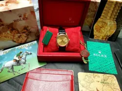 ROLEX OYSTER PERPETUAL DATE 34MM CHAMPAGNE 14K YELLOW GOLD