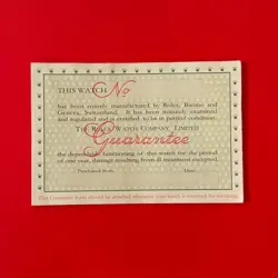 ROLEX 50S GUARANTEE 6200 6305 6150 6350 6542 5508 6610 6536 6538 ETC. RARE