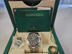 ROLEX DATEJUST 126300 SILVER OYSTER BRACELET WITH SILVER BEZEL BLACK DIAL