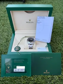 ROLEX EXPLORER I 124270 36MM BLACK DIAL SS 2022 BOX & PAPERS