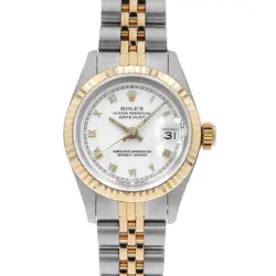ROLEX DATEJUST 69173 WHITE ROME R NUMBER SECOND HAND WOMEN