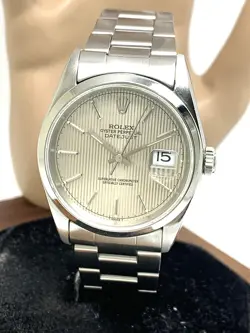 ROLEX DATEJUST MEN'S WATCH 16200 VINTAGE 1995 SWISS AUTOMATIC TAPESTRY DIAL 36MM