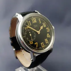 ROLEX STAINLESS STEEL, MILITARY DIAL, POCKET WATCH  TO WRISTWATCH CONVERSION.