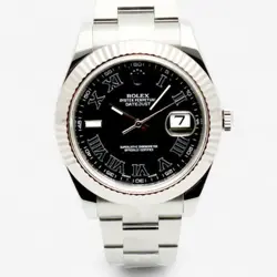 ROLEX DATEJUST II 116334 BLACK WIMBLEDON 41MM MEN'S STEEL WATCH 2014 138572161