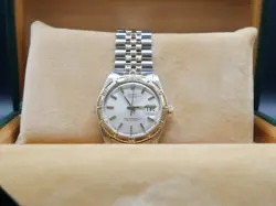 ROLEX DATEJUST TURN-O-GRAPH 36MM AUTOMATIC DIAL GOLD STEEL SILVER