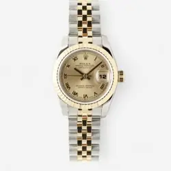 ROLEX DATEJUST 26 CHAMPAGNE GOLD ROMAN LADIES COMBINATION WATCH 179173 2008