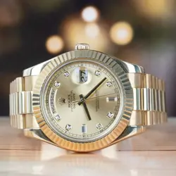 ROLEX DAY-DATE II PRESIDENT CHAMPAGNE DIAL MENS WATCH