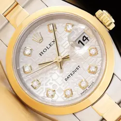 ROLEX DATEJUST 79163 FACTORY JUBILEE DIAMOND DIAL 18K GOLD STEEL OYSTER WATCH
