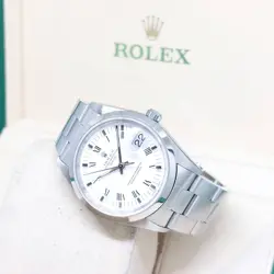 ROLEX 34MM WHITE ROMAN OYSTER PERPETUAL DATE REF: 15200 (P SERIES)